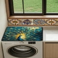 thumbnail image 4 of ZIATUBLES Washer and Dryer Dust Cover Anti-Scratch Washing Machine Top Protceor Mat for Laundry Room Home Kitchen Washable Decor Accessories, 24 x 19.7 Inch, Peacock, 4 of 7
