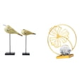 thumbnail image 1 of Figuras Modernas De Madera Con Pájaros Y Hojas De Hierro, Esculturas, Adornos Decorativos Para Escritorio, Dormitorio, Entrada, Estantería, Oficina, Chimenea, Regalo Coleccionable Para, 1 of 8