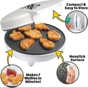 Waffle Wow! Fun Food Friends Mini Waffle Maker - 7 Different Kawaii Style Design Pancakes Featuring an Avocado Pizza Ramen Taco & More