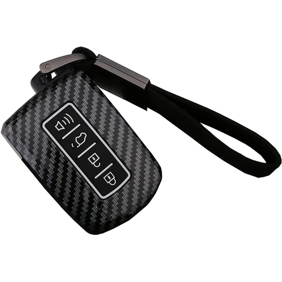 Key Fob Cover Compatible with Toyota Highlander Avalon Camry Corolla RAV4 2017-2024 4 Button Keychain Case Holder Protector,Black