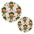 thumbnail image 7 of Wobogo Cartoon Leprechauns Pattern on White Background Trivets Potholders Set of 2 Cotton Woven Round Hot Plate Mats for Hot Dishes Bowls Teapots, 7 of 7
