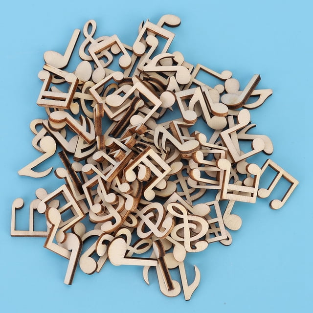 100 Piezas De Notas Musicales De Madera, Notas Decorativas Mixtas De Madera Para Conciertos, Bodas, Fiestas De Navidad, Decoraciones Para El Hogar Nota Musical De Madera