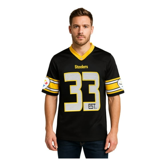 NFL Playera Aficionado Pittsburgh Steelers Negro para Hombre, Talla Mediana
