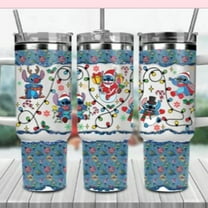 40oz Stainless Steel Tumbler with Christmas Stitch theme