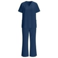 thumbnail image 5 of Xdegoge Women's Scrub Sets V Neck Scrub Tops with Wide Leg Split Bottoms Set 2 Piece Comfortable Work Uniform for Nurses and Healthcare Workers, 5 of 8