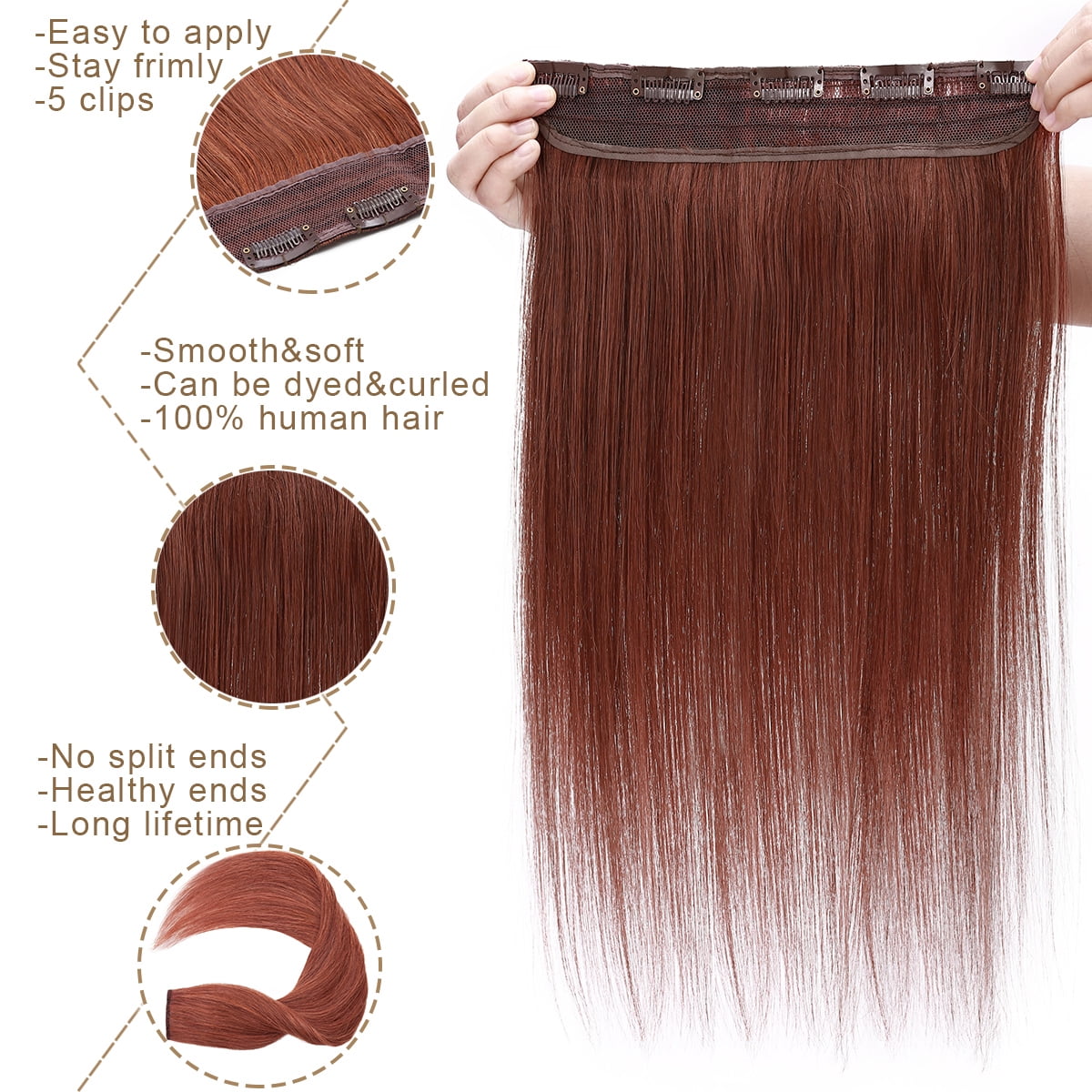 SEGO Clip in Hair Extensions Human Hair 3/4 Full Head 100% Real Remy Thick Hair Extensions Silky Straight Balayage Blonde Hair Pieces