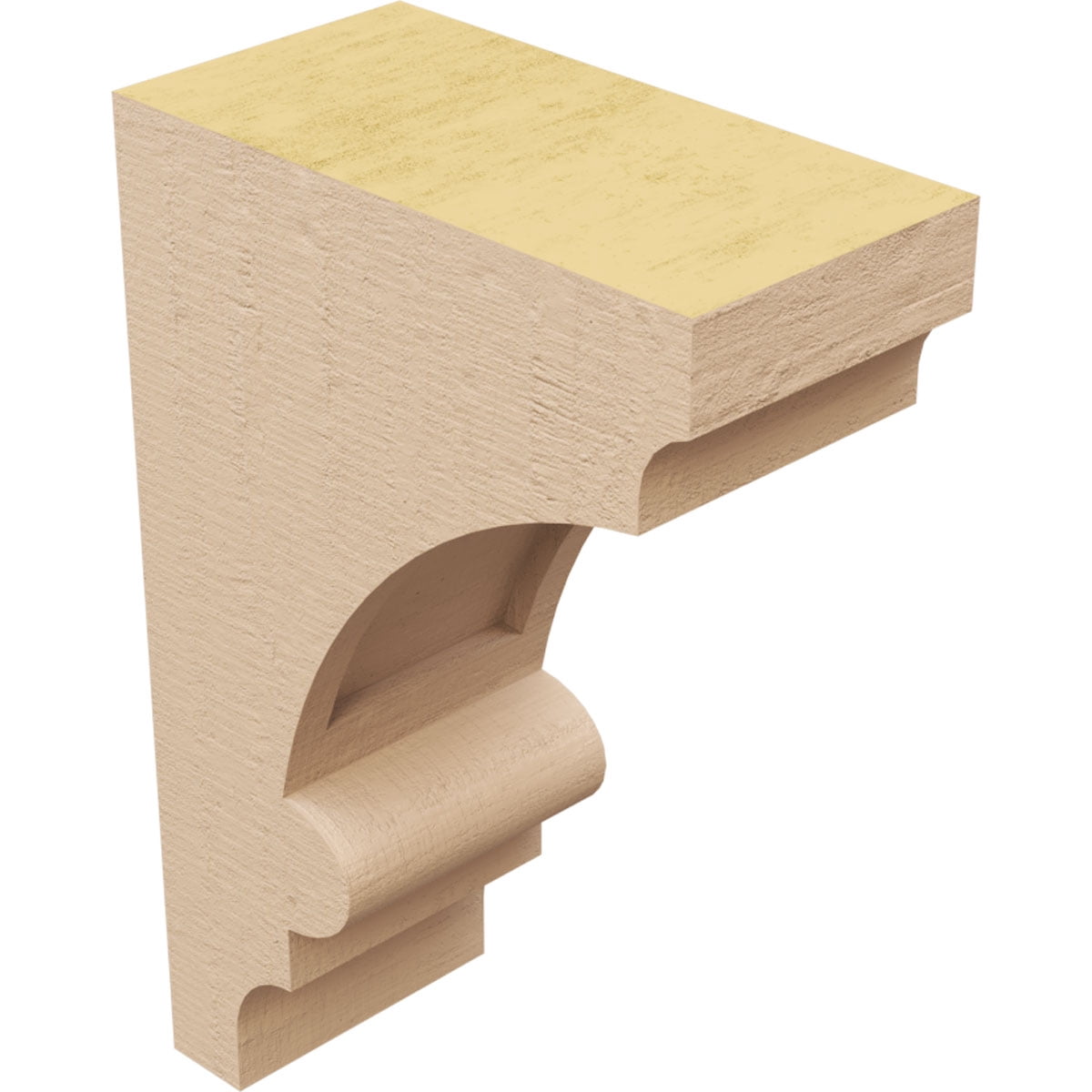 3"W x 6"D x 9"H Classic Diane Rough Cedar Woodgrain TimberThane Corbel, Primed Tan