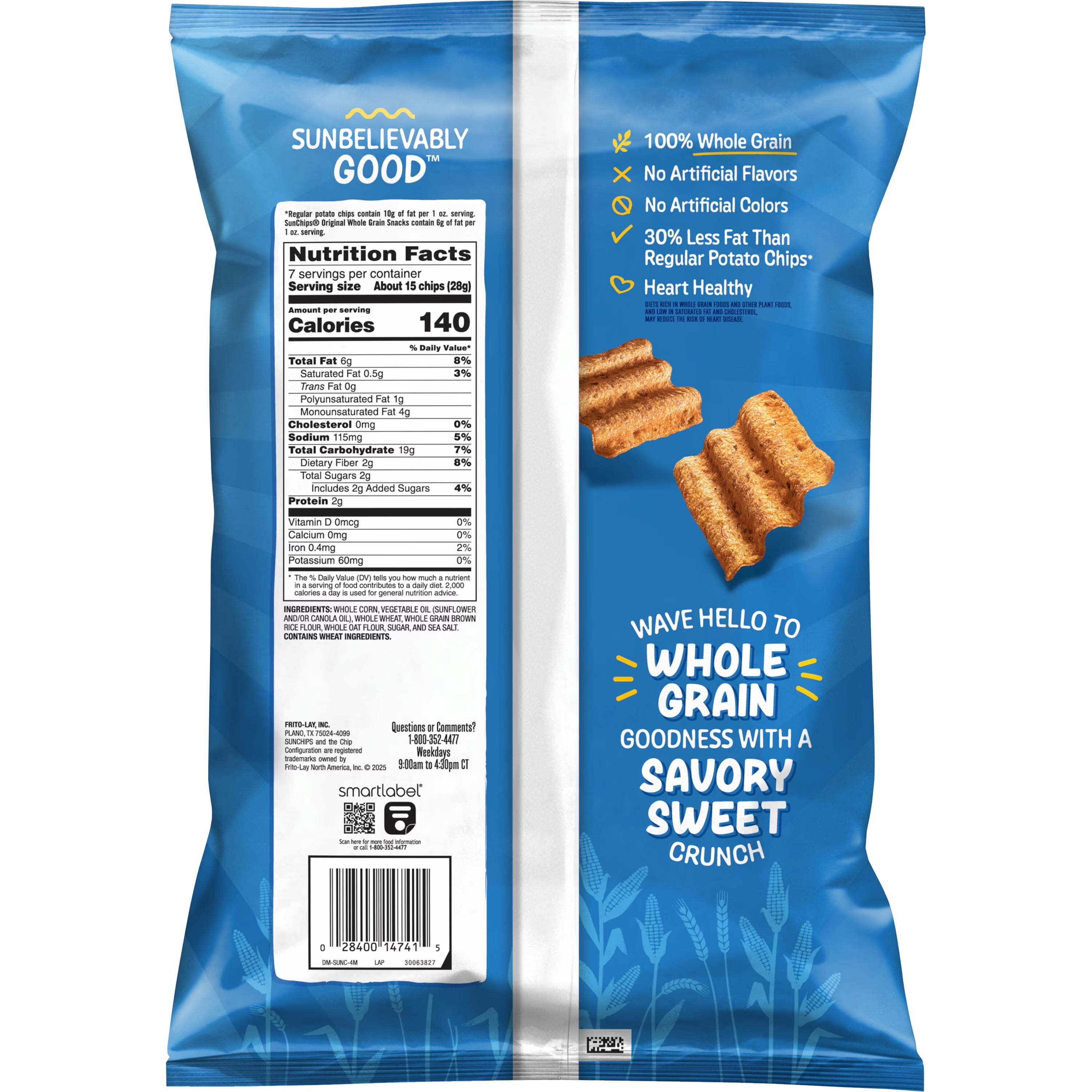 SunChips, Whole Grain Snack Chips, 7 oz, Original flavor - Walmart.com
