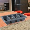 thumbnail image 7 of 6 Packs 4 Compartment Cutlery Bin Tray, Commercial Flatware Organizer Tray for Kitchen, Grey$$Home Decor, Kitchen, & Other, 7 of 7