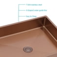 thumbnail image 3 of 19"x15" Rectangular Rose Gold Stainless Steel Bathroom Sink with Pop Up Drain, 3 of 9