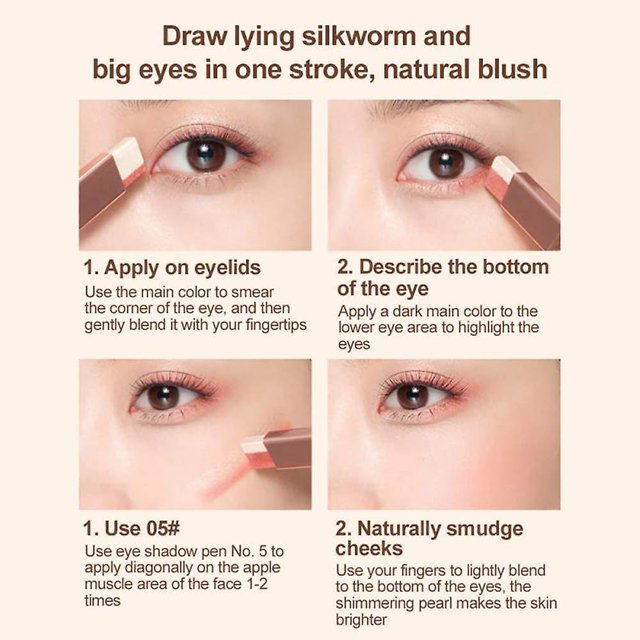 Juego de 6 Barras de Sombra de Ojos Rotativas Mejoradas, Barra de Sombra de Ojos de Doble Color, Crema de Sombra de Ojos con Gradiente a Prueba de Agua Perlado Mate, Se Puede Usar para Eye Brig,11 Feliz Sencillez