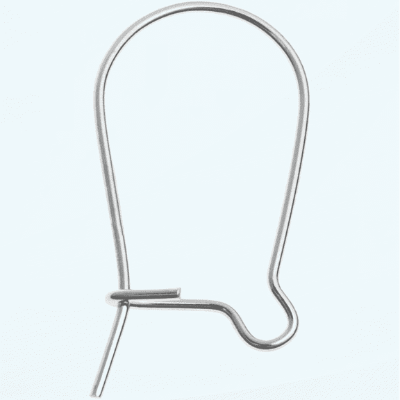 10pcs Authentic Sterling Silver Kidney Earring Hooks 18mm Earwire Connector (Wire 0.9mm/19 Gauge/0.035 inch, Strong) SS216-3