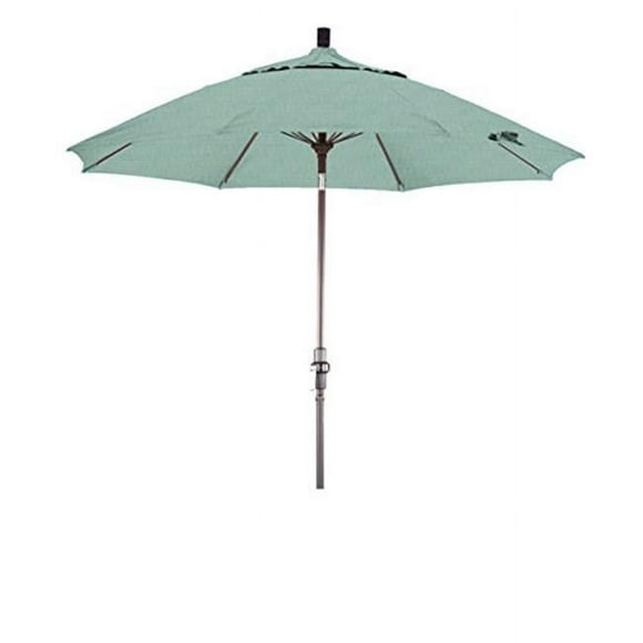 California Umbrella GSCUF908117-48020 9 ft. Round Aluminum Pole Fiberglass Rib Market Umbrella, Collar Tilt & Bronze Pole - Sunbrella Spectrum Mist