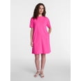 thumbnail image 3 of Time and Tru Women's Seamed Mini Dress with Short Sleeves, Sizes XS-XXXL, 3 of 6