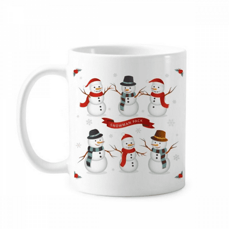 

Merry mas Snowflake Snowman Mug Pottery Cerac Coffee Porcelain Cup Tableware