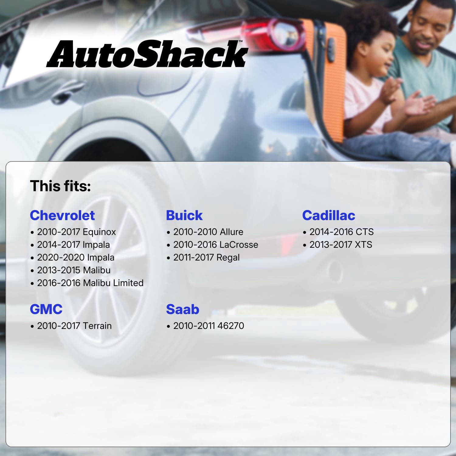 AutoShack Front or Rear Wheel Hub Bearing Assemblies - Driver and Passenger Side for Chevrolet & GMC, Equinox 2010-2017 Terrain 2010-2017, AWD FWD L4 2.4L V6 3.0L 3.6L - 5-Lug, With ABS