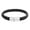 Silver, variant on Thin Narrow Braided & Stitched Black Leather and Steel Magnetic Clasp Bracelets for Men, Mens, Silver, 9 Inch