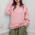 thumbnail image 2 of VISALY Pullover Crewneck Sweatshirt Tunic Sweatshirt Oversized Sweatshirts Hoodies Crewneck Sweaters Casual Tops Comfy Fall 2025 Casual Sweaters Winter Sweatshirts Fashion Sweatshirt Pink L, 2 of 9