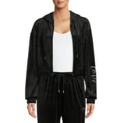 No Boundaries Juniors’ Velour Zip Up Hoodie