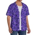 thumbnail image 4 of Haiem New Year Snowflakes Men's Casual Shirts Short Sleeve Button Down Shirts Fashion Textured Summer Beach Shirt-Small, 4 of 7