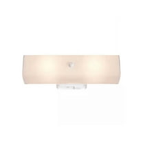 Hampton Bay Adeliade 14 in. 2-Light White Bath Vanity Light with Glass Shade