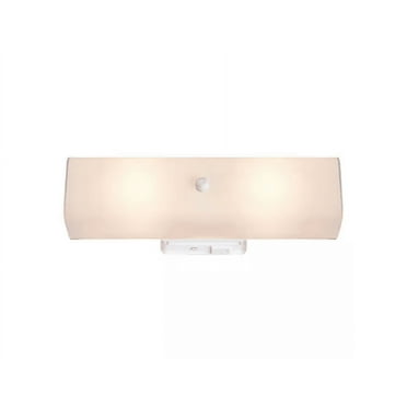 Hampton Bay Adeliade 14 in. 2-Light White Bath Vanity Light with Glass Shade