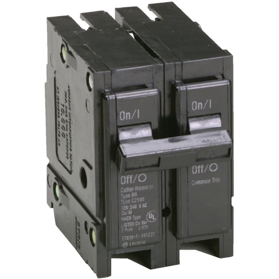Eaton Corporation Eaton BR260 2" 60 Amp Double Pole Interchangeable Circuit Breaker — Indoor & Outdoor Use, NEC-Compliant