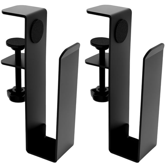 Metal Desk Side Laptop Mount No Punch Hanging Laptop Desk Holder High Load Bearing Side Notebook Stand with Silicone Pad for Folder