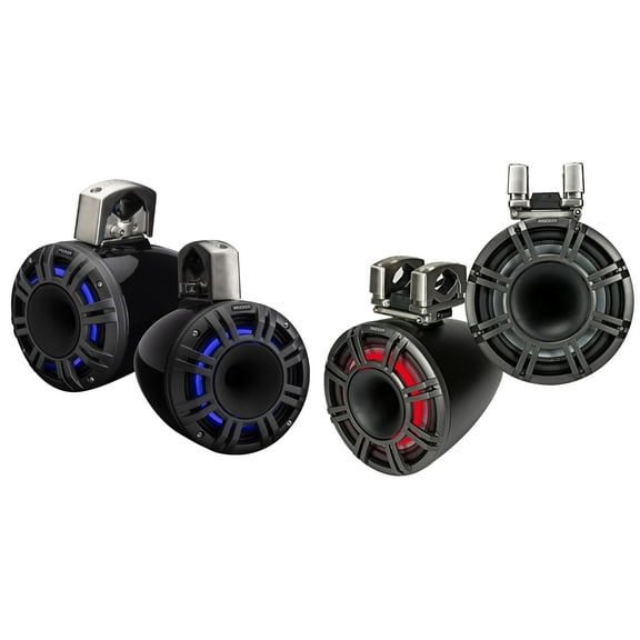Kicker Marine Audio Tower Speaker Bundle 11" & 8" Horn Loaded Enclosures ( Black Finish )