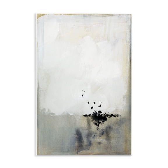 Stupell Industries Transitional Neutral Beige Abstract Black Ink Splatter Wall Plaque Art, 10 x 15, by Victoria Barnes