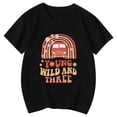 thumbnail image 4 of RTKFRFLM Young Wild and Three Girls T-Shirt 3rd Birthday Graphic Short Sleeve Round Neck Tee Top for Ages 3-13 Kids Summer Celebration Cotton Shirt Cute Third Birthday Party Outfits, 4 of 4