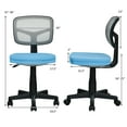 thumbnail image 3 of Costway Armless Office Chair Adjustable Swivel Computer Mesh Desk Chair Blue, 3 of 10