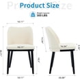 thumbnail image 2 of Set of 2 beige velvet dining sillas con negra wood legs y padded seat, 2 of 7