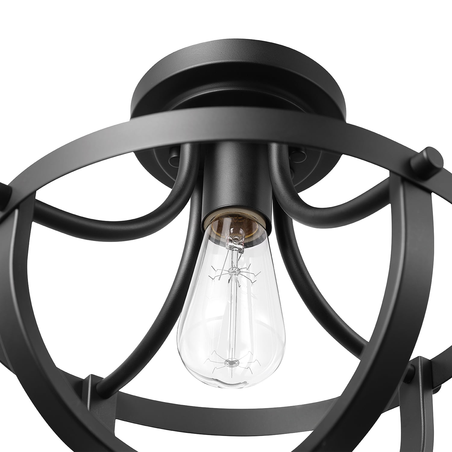 Globe Electric Stellan 1-Light Matte Black Indoor Flush Mount Ceiling Light