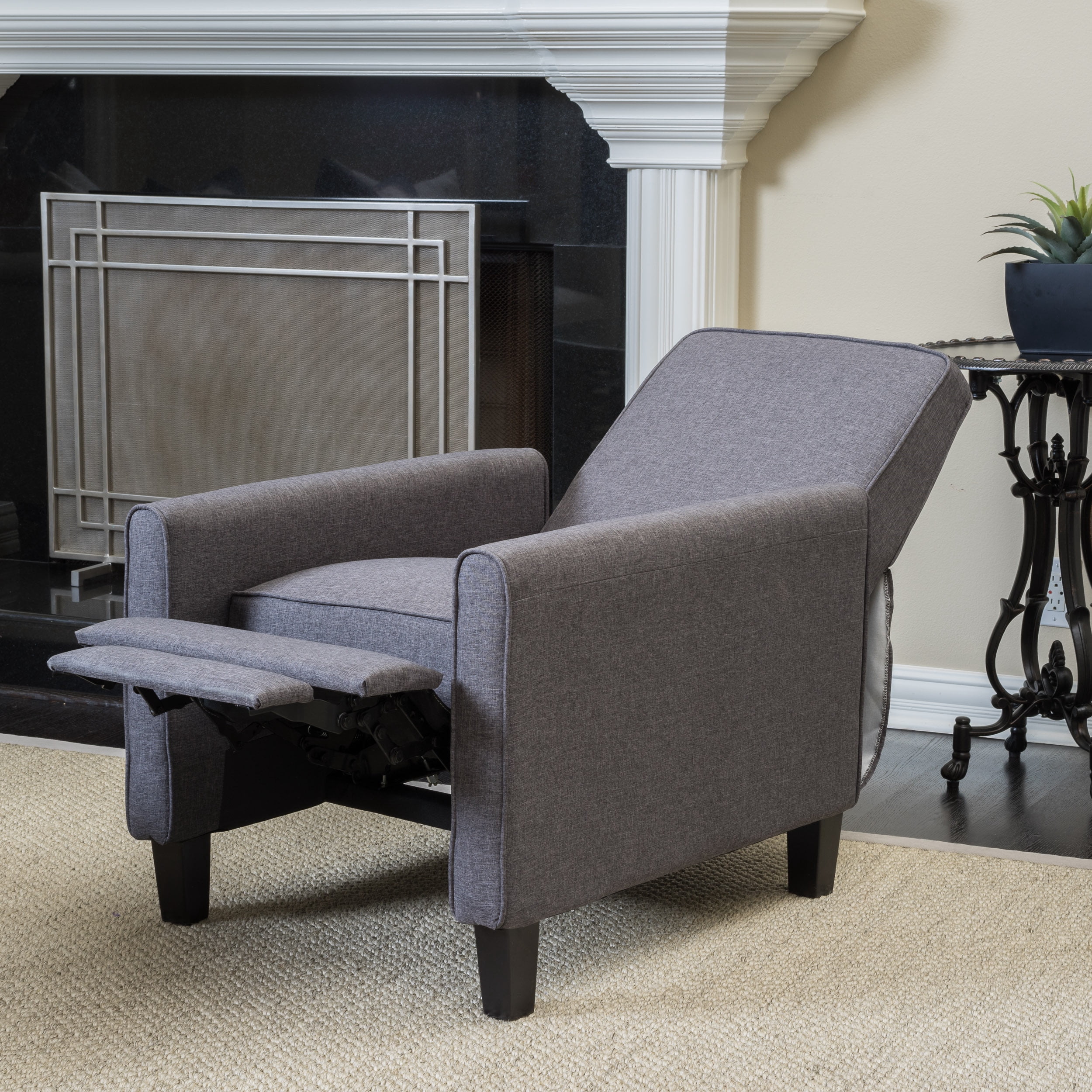 Euroco Smoke Fabric Push Back Chair for Elegant Home Décor