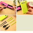 thumbnail image 4 of 3PCS Plastic Silverware Folding Utensils Set Forks Spoon Chopstick Travel Cutlery with Storage Box for Camping Travel Survival，yellow, 4 of 5