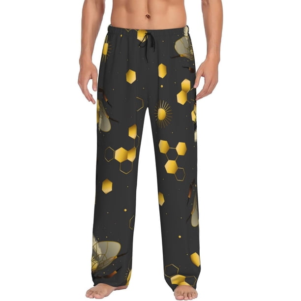 Balery Bee Pantalones de pijama para hombre, pijama ultraligero, pantalón de descanso-Large