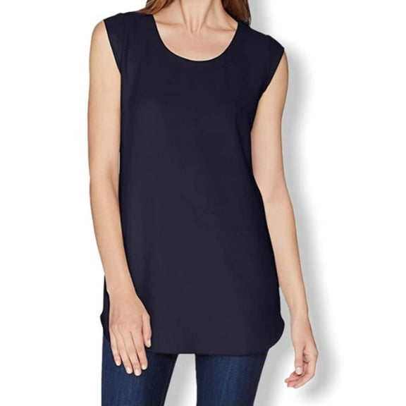 Sleeveless Scoop Neck Stretch Top Women's Blouses