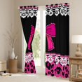 thumbnail image 3 of jejeloiu Cartoon Bowtie Bowknot Curtains Pack of 2 (42x84 Each),Valentine Day Gifts Curtains Blackout,Pink Black Bedroom Curtains For Girls Kids,Luxury Bedroom Decor, 3 of 6