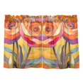 thumbnail image 7 of Yayeee Kitchen Curtains Tier Pair Light Filtering 27"x36" Rod Pocket Short Cafe Window Panel, Purple Abstract Floral, 7 of 7