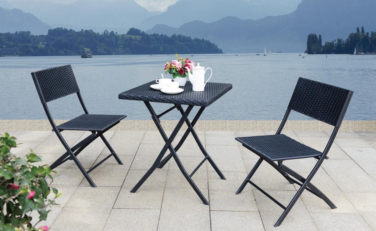 Sunmate Casual Bistro Chair Traditional Woven Wicker Style