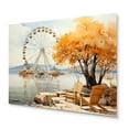 thumbnail image 2 of Designart "Nostalgic Delight Orange Ferris Wheel" Amusement Parks Metal Wall Art, 2 of 5