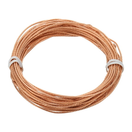 Uxcell Bare Copper Ground Wire, 18 Gauge 25 Feet Solid Braided Copper Cables