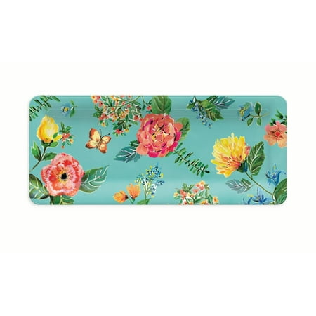 Rectangular Baking Platter - LIFE HAPPENS - MELAMINE GARDEN FLORAL RECTANGULAR PLATTER