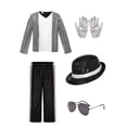 thumbnail image 4 of ZHANGDER 6PCS Boys 80s 90s Pop Stage Outfit Sequin Pants with Gloves and Hat, 4-12 Years, 4 of 4