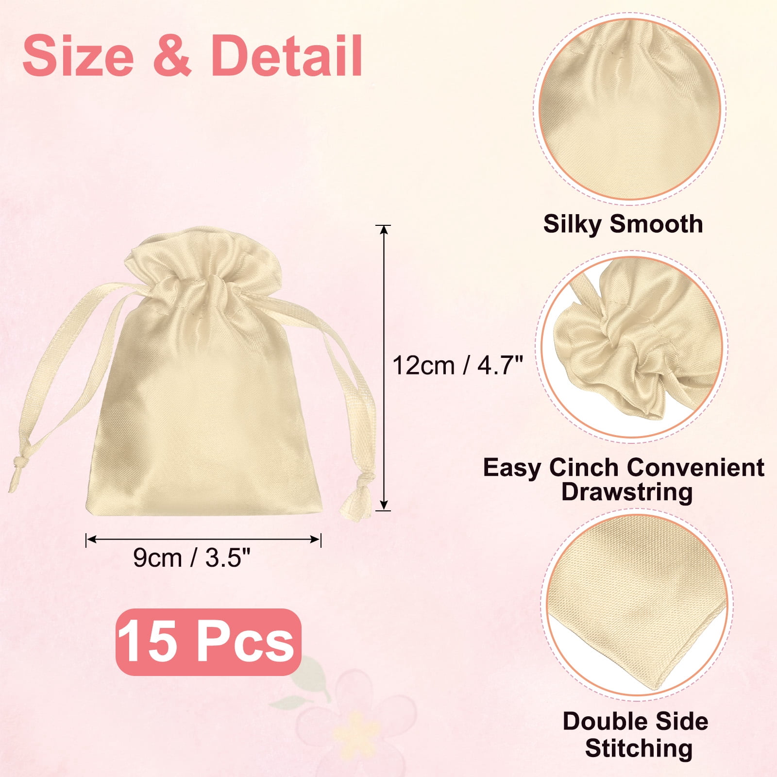 Unique Bargains Party Favor Bags Birthday Candy Occasions Beige 4.7" x 3.5"