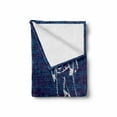 thumbnail image 2 of Astronaut Soft Flannel Fleece Throw Blanket, 2 Astronauts Floating in Blue Space Drawing Universe Emptiness, Cozy Plush for Indoor and Outdoor Use, 50" x 60", White Dark Blue, by Ambesonne, 2 of 6