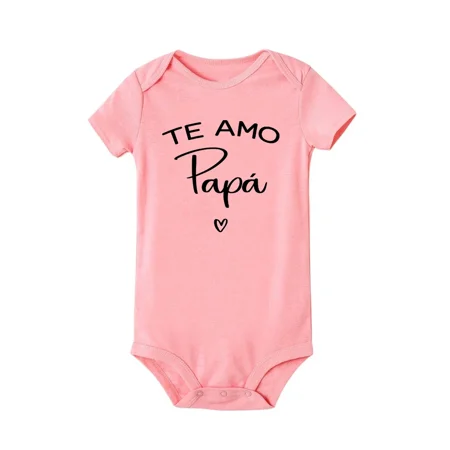 

Te Amo Papa Newborn Baby Summer Romper Infant Body Short Sleeve Baby ToddlerJumpsuit I Love You Dad Summer Baby Boy Girl Clothes