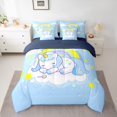 thumbnail image 2 of Feelyou Blue Cartoon Unicorn Bedding Comforter Set 7 Pieces for Teens, Cute Magic Animal Full Bedding Set, Mystic Stars Rainbow Reversible Fitted Sheet Flat Sheet, Microfiber Bedroom Decor, 2 of 7
