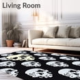 thumbnail image 2 of ODIKA 4'x6' Machine Washable Non-Slip Area Rug, Gothic Skull Crossbones Latch Hook Project with Complete Supplies High Traffic Rug, Black, 730869, 2 of 7